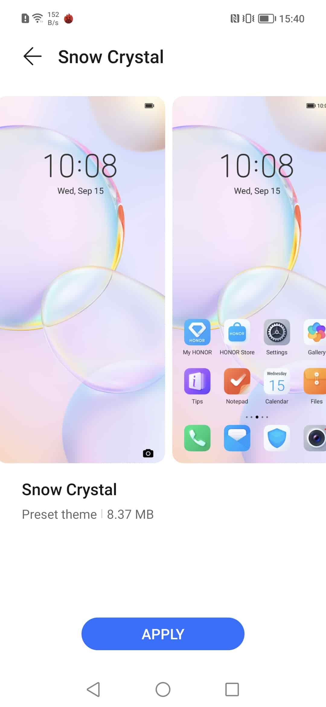 snow crystal honor 50